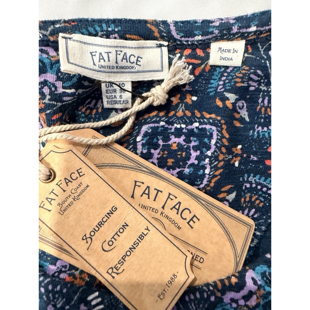 NWT Fat Face Simone Dress 6 Mirrored Jersey Teal UK 10 Pockets Boho - Picture 14 of 16